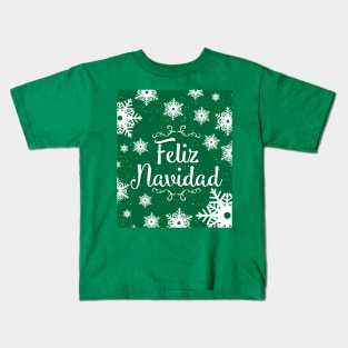 Feliz Navidad v2 Green Series Kids T-Shirt